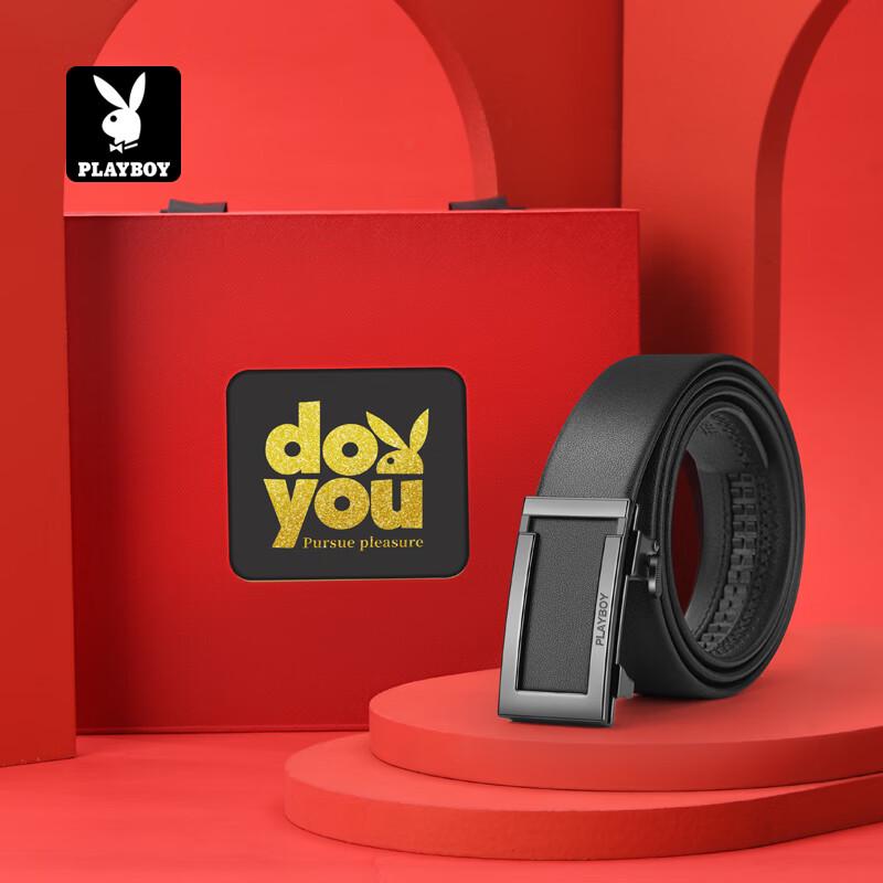 Playboy Men s Automatic Buckle Leather Belt with Gift Box 115cm+