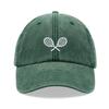 1pc Tennis Racquets Crossed Retro Washed Baseball Caps for Women,fashion Simple Unisex Adjustable Dad Hat for Faded Sport Ues