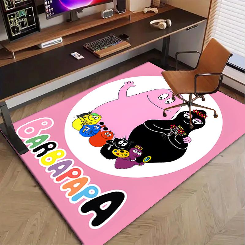 barbapapa Polyester Carpet, Soft Indoor Mat for Office Chair, Living Room, Computer Desk - Decorative Home Office Rug Design