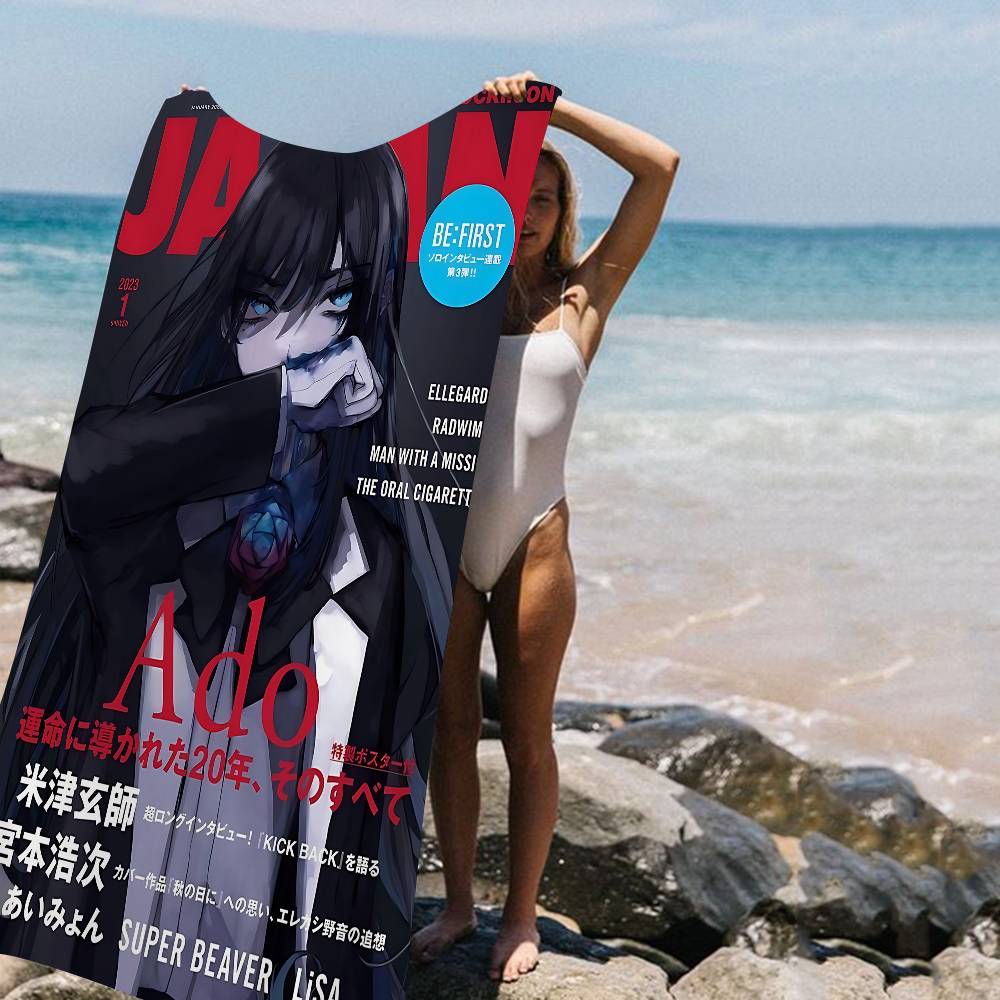 Singer A-Ado Bath Towel Microfiber Soft Water Absorbing Breathable For Girl Kids Decorative Cartoon Beach Towel