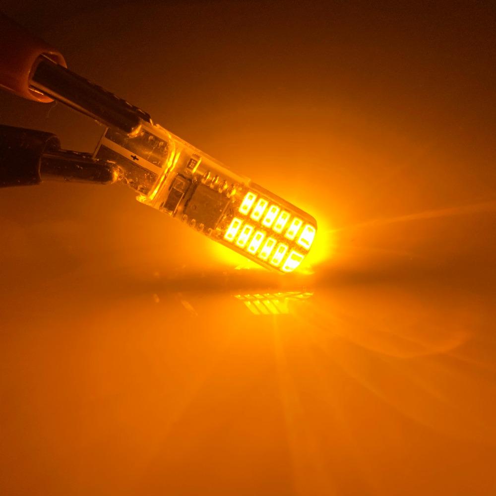 1pcs T10 W5W LED Strobe Flash Silicone Gel Light 194 168 3014 24LED LED Blink Light Bulb Clearance Lights 12V 2 Model Lights Dome Lights 6