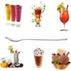 6 Piece Stainless Steel Coffee Spoon Long Handle Ice Cream Dessert Tea Spoon 19.5x2.8 Cm Suitable for Picnic Tableware