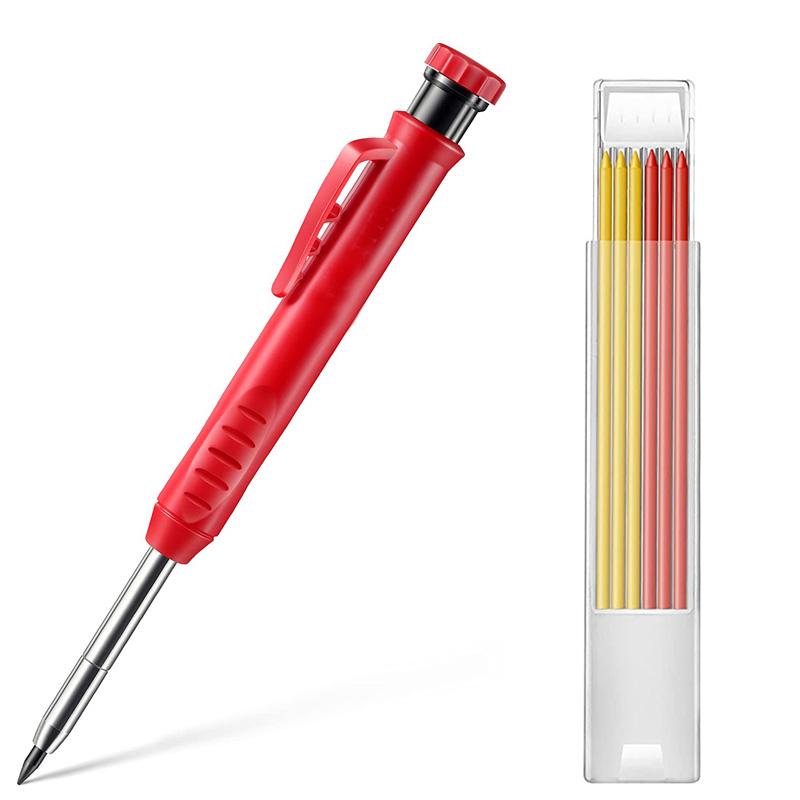 Solide Zimmermannbleistift-Minen Tiefloch-Mechanikstifte für Holz Glas Metall Markierwerkzeug-Set für Holzbearbeitung Architekt