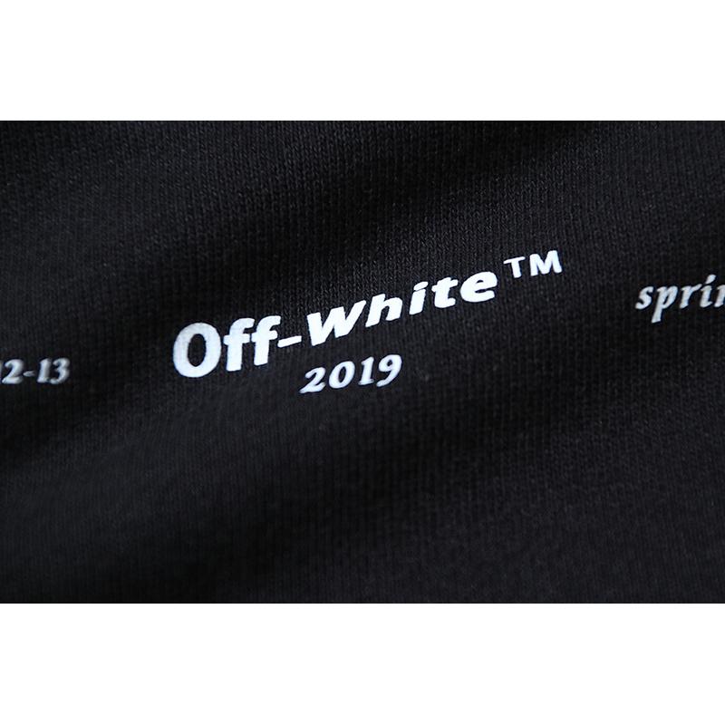 Off-White 2026 Autumn/Winter New 99 Digital Pink Arrow Graffiti Printed Men's and Women's Round Neck Hoodie