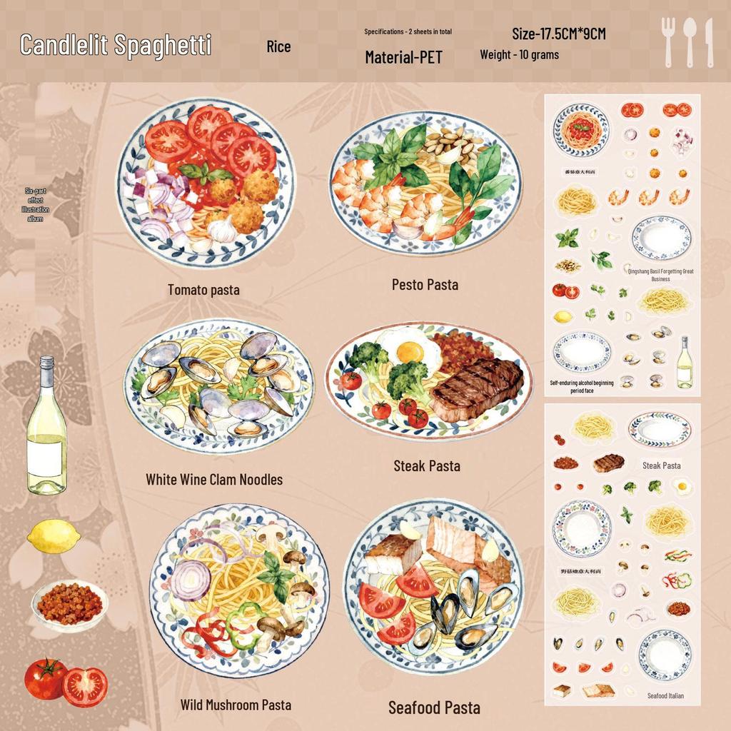 Yu Xian Colorful Rice Series Pet Landscape Stickers - Korean Style DIY, 2 Sheets, 6 Designs
