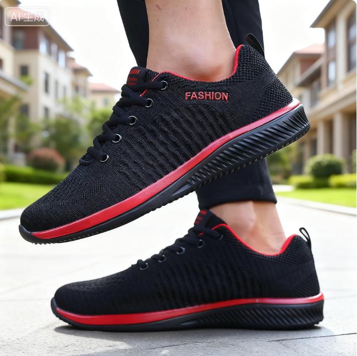 Men Running Walking Knit Shoes Fashion Casual Men Sneakers Solid Color Minimalist Breathable Athletic Lightweight Running Shoes