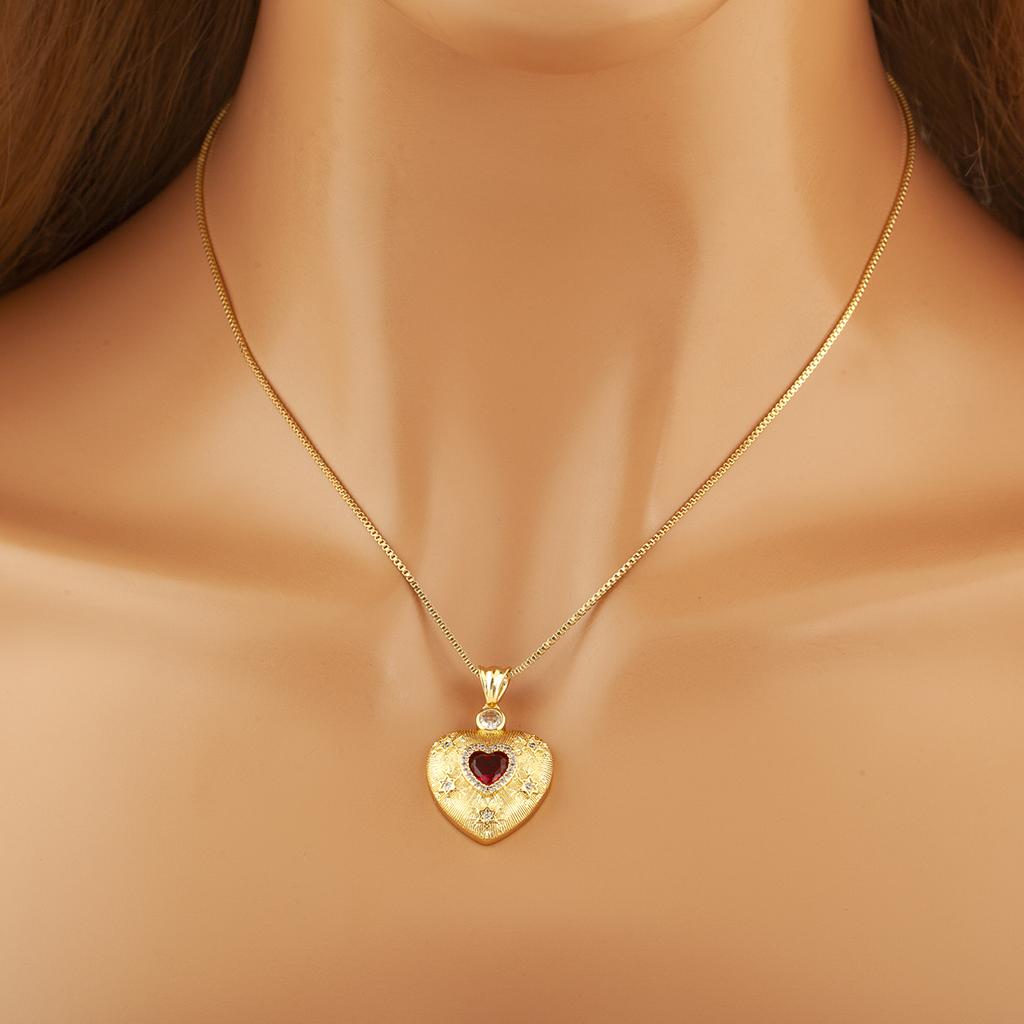 Nidin Light Luxury 3 Styles Sparkling Zircon Heart Pendant Necklace Vintage Romantic Love Jewelry Gift For Women Girlfriend Wife