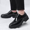 Platform High Heel 4/7/9 CM Height Increase Casual Men Brogue Patent Leather Shoe Man Oxford Dress Shoes Elevator Formal Wedding