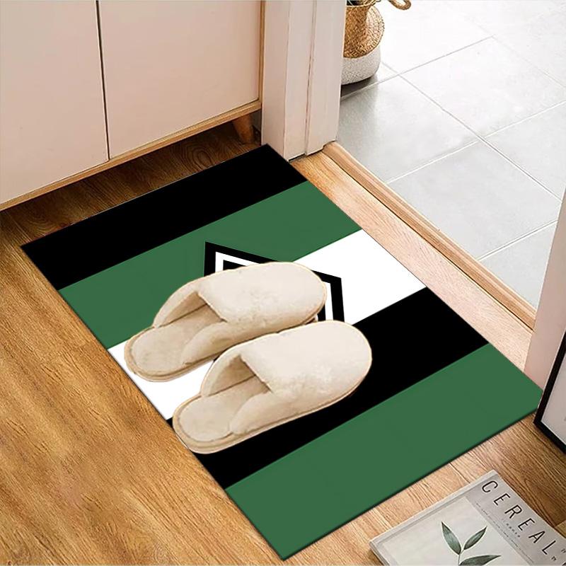 Green Black Borussia Rug for Living Room, Game Rooms, Office, Bedroom, Office Floor Mat Playful Design, fan gifts Christmas decor