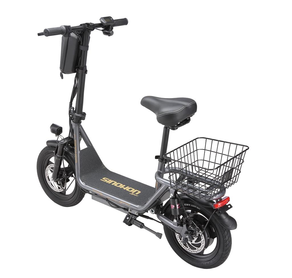 SINOHON K14 Městská skládací elektrická koloběžka se sedadlem 240W motor 36V13AH baterie 14palcové silniční pneumatiky pohodlná EScooter