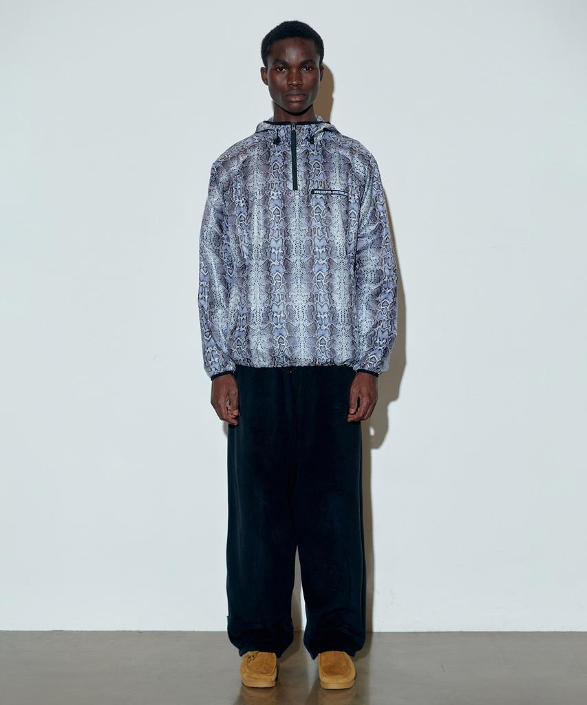 Sculptor Glossy Patterned Anorak Pullover Ice Gray