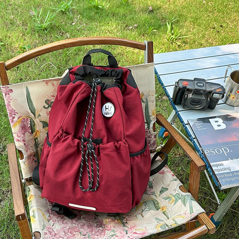 School bag mountain outdoor men lightweight hiking large capacity drawstring flip backpack women