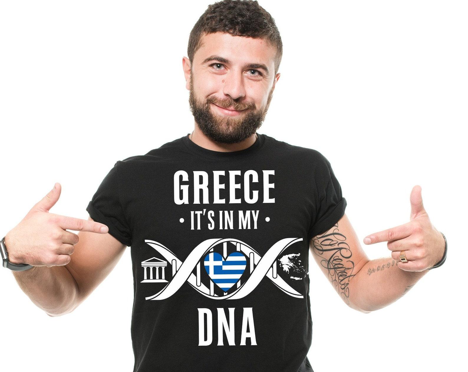 Greece DNA T-Shirt: Greek Pride Patriotic Gift S