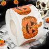 500PCS Halloween Sticker Roll Laser Pumpkin Shape Sealed Sticker Shiny Waterproof Self-Adhesive Flower Envelope Diary Decors