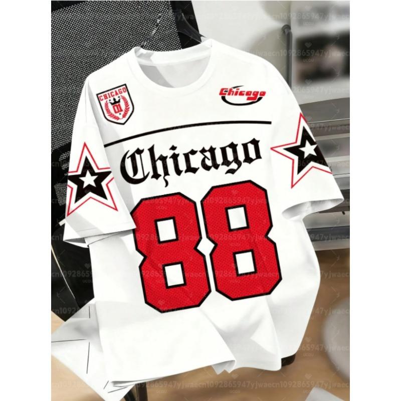 2026 Summer Men Chicago 88 Personality American Casual Digital Print