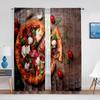 Delicious Steak Beef Food Tulle Curtains for Living Room Bedroom Decoration Modern Chiffon Sheer Voile Kitchen Window Curtain