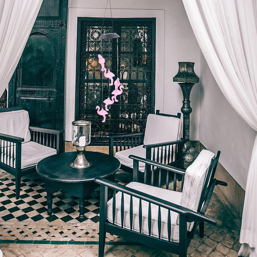 Flaming Dekoracyjne Lampki Solarne Kuranty Wietrzne Wiszące Ogrodowe Zewnętrzne Ogrodzenie Krajobraz Kuranty Ciepłe Światło Czujnik Łatwa Instalacja