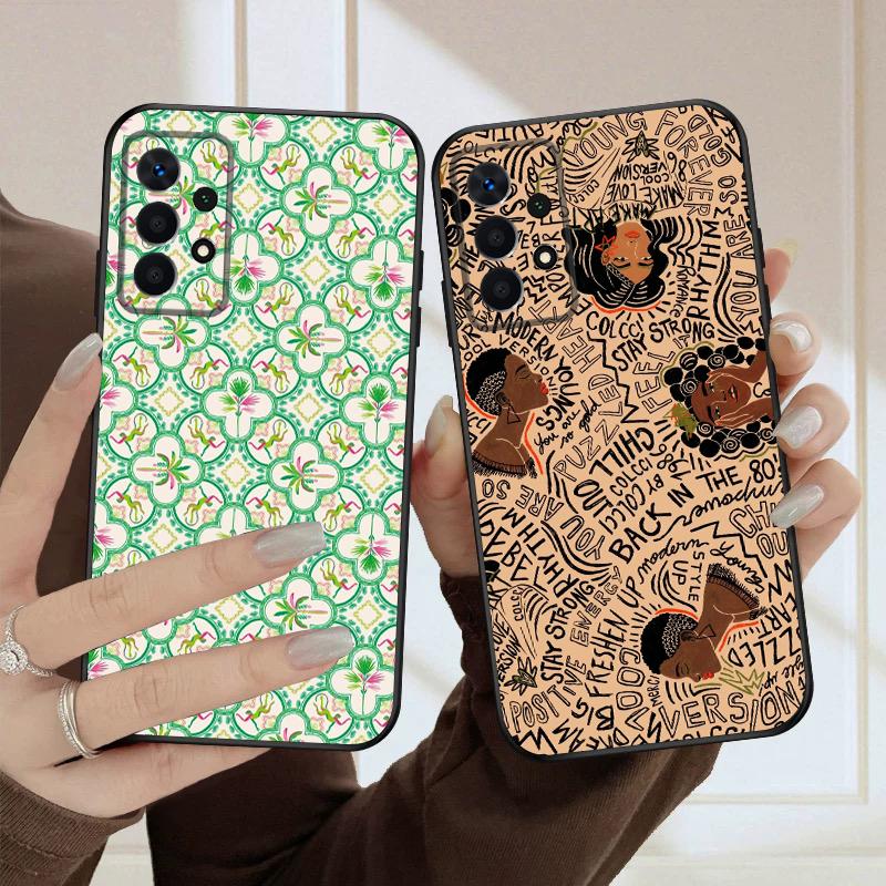 Flowers and Women For Samsung A03 Core A 04 05 06 12 14 15 16 22 23 Galaxy A25 26 4G 34 35 52 53 56 71 73 90 5G soft phone case