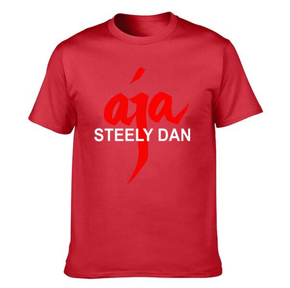T-shirt Unisex in Puro Cotone con Grafica Steely Dan Aja Maglietta a Maniche Corte Rock Band Retrò per Appassionati di Musica