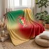 Portugal Football Printed Flannel Blanket Skin Friendly Warm Decorative Throw for Indoor Couch Bed Daily Use