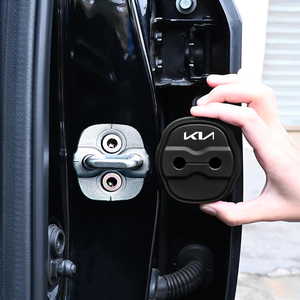 2026 Hot Car Sticker 2/4PCS Silicone Car Door Lock Cover Protection Stickers For KIA EV6 Stinger RIO Sorento Picanto Ceed Borreg
