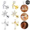 Titanium European American Zirconia Cross Ear Stud Piercing – Niche New Style