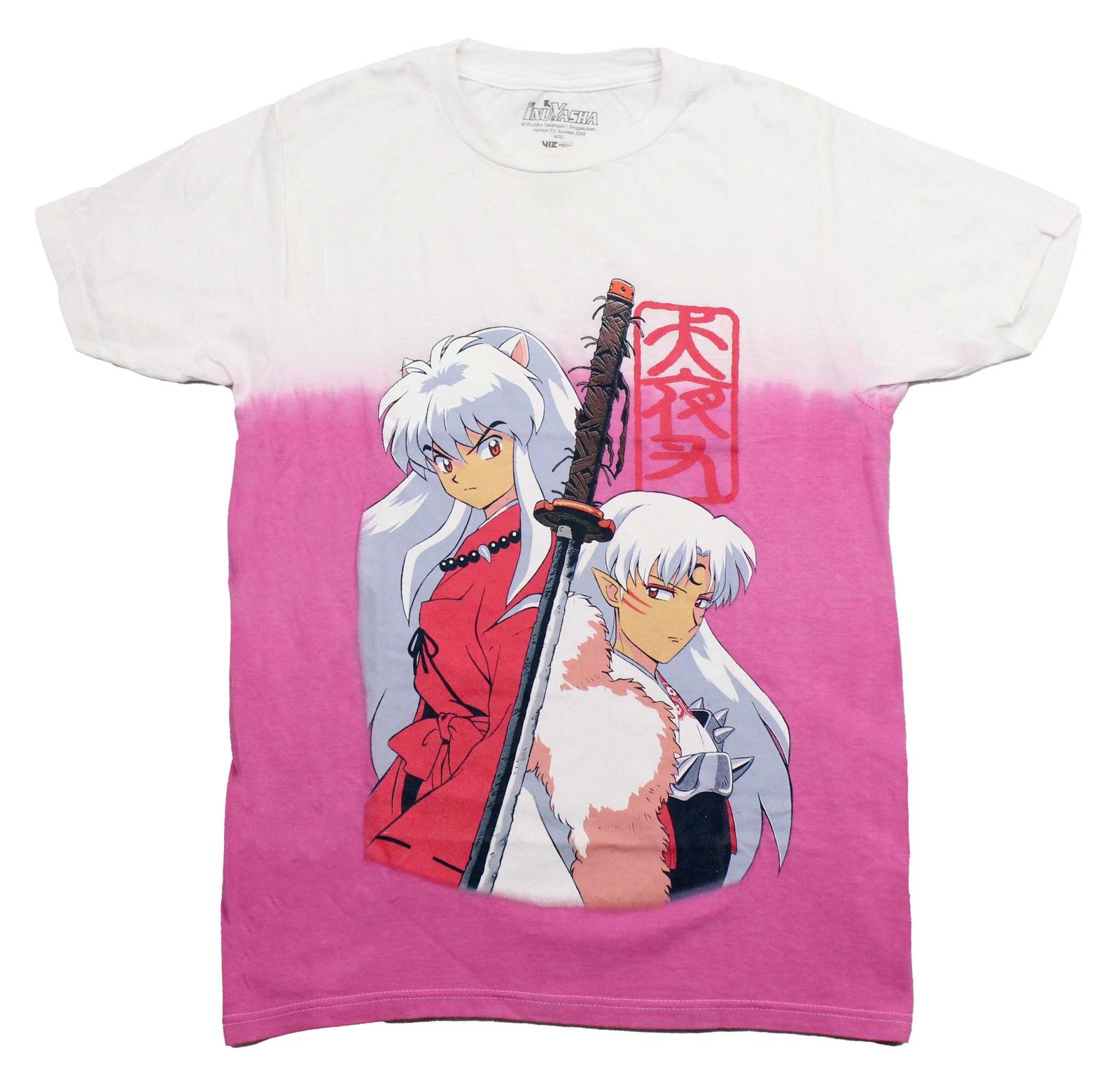 Inuyasha New Adult T-Shirt - Pictured Back to Back Against Sword Tie Dye XXXL