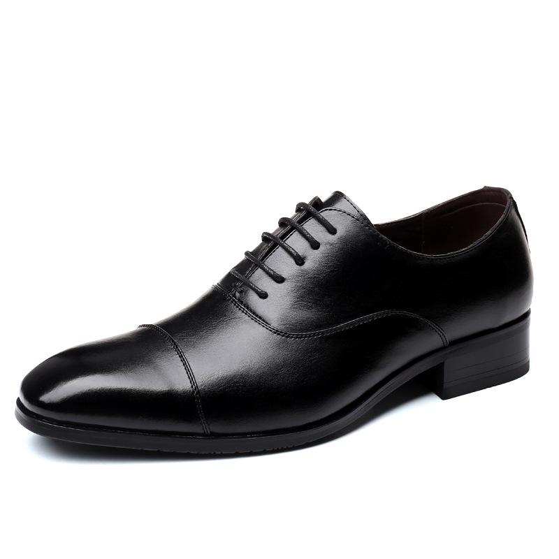Fashion Men Dress Shoes Leather Luxury Groom Wedding Shoes Square Toe Gentlemen Black Brown Zapatos Para Hombre