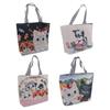 Canvas Ethnic Style Handbag Large Capacity Animal Shoulder Bag Cute Cat Cloth Bag  Cosmetic Bag