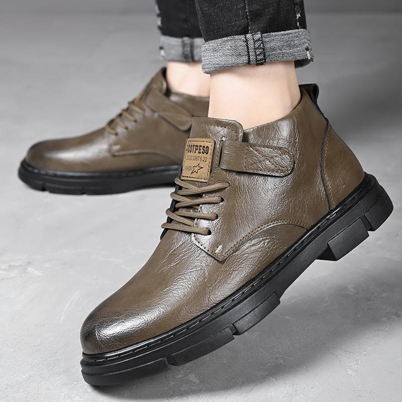 Autumn Retro Men Casual Ankle Boots Fashion Platform Shoes Business Chelsea Boots for Men Leisure Dating Party Men Leather Boots