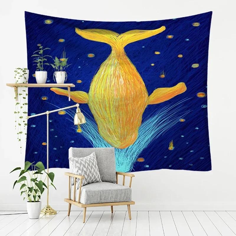 

Милый креативный фон с изображением животных, гобелен для спальни, гостиной, украшение стены дома, гобелен 100x75cm