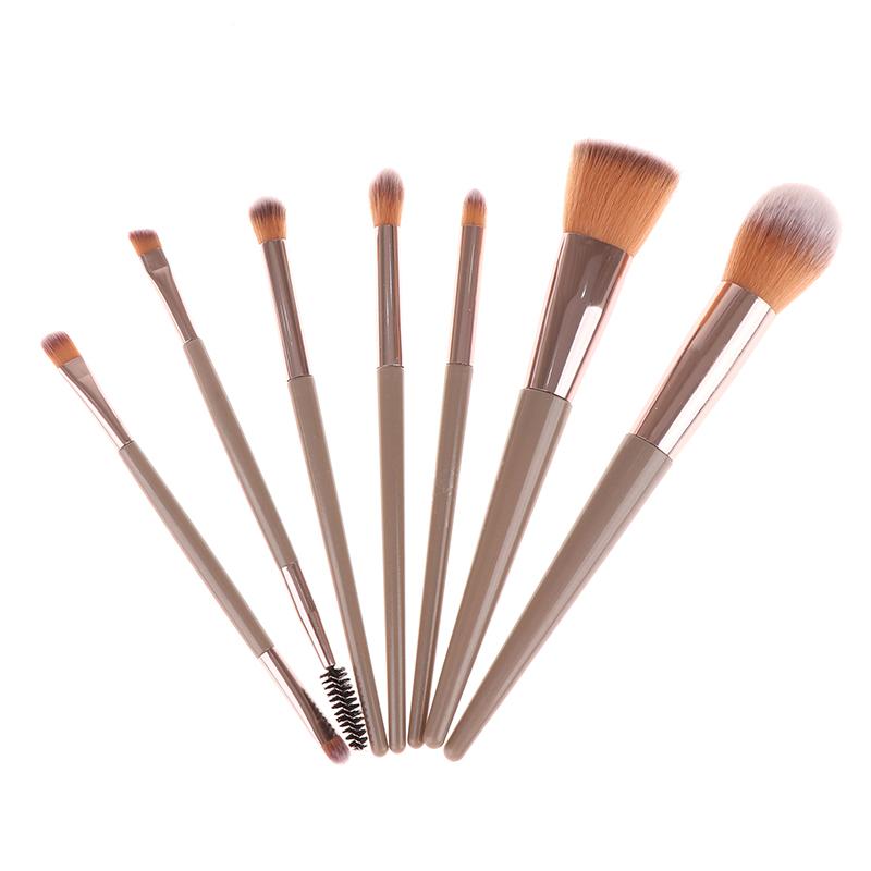 7Pcs Makeup Brushes Set Face Eyes Make Up Brush Eyelash Eyeshadow Eyebrow Eyeliner Foundation Powder Blush Highlight Lips Brush