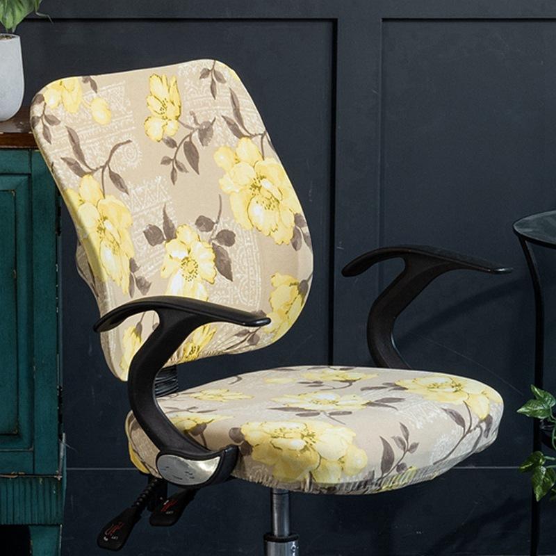 Elastic Split Chair Cover, Computer Swivel Chair Cover, Chair Cover, Office Chair Cover, Seat Cushion Cover - Printed Model
