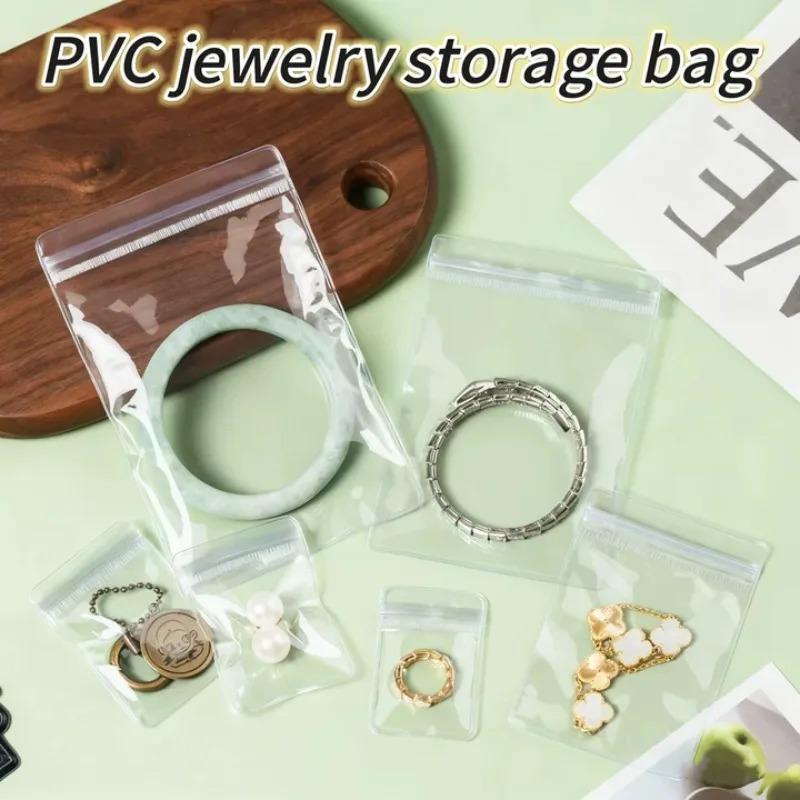 10-200Pcs Jewelry Storage Bag Anti-Oxidation Transparent Jewelry Organizer for Earring Necklace Bracelet Ring Holder Ziplock Bag