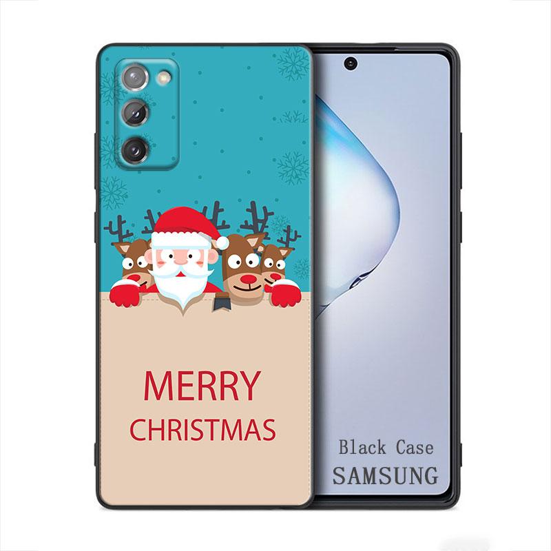 Merry Christmas Santa Claus Elk Samsung Galaxy A91 A73 A72 A71 A53 A52 A7 M62 M22 M30s M31s M33 M52 F23 F41 F42 5G 4G Phone Case