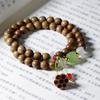 Argentina green sandalwood diy double lotus bracelet - premium wooden sandalwood prayer beads