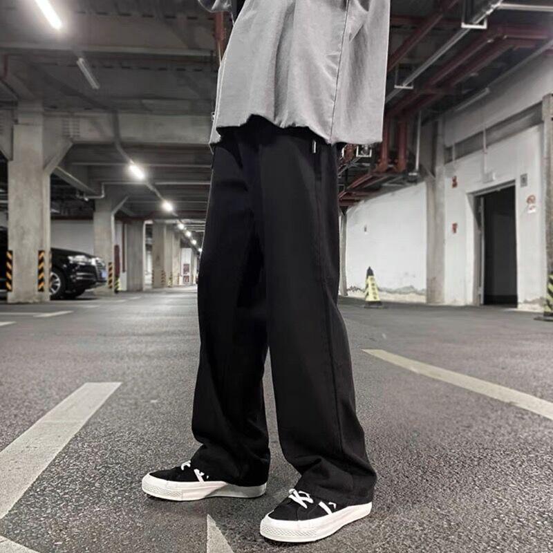 Men's Casual Pants Fashion Jogger pants Loose Straight Wide Leg Pants Vintage Cargo Pants Solid color Men's pants