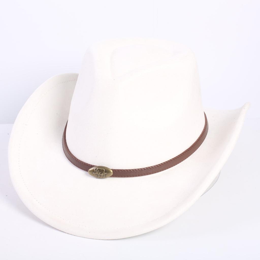 Popular European and American classic suede western cowboy hat men's and women's fashion LO style peach heart cowboy hat
