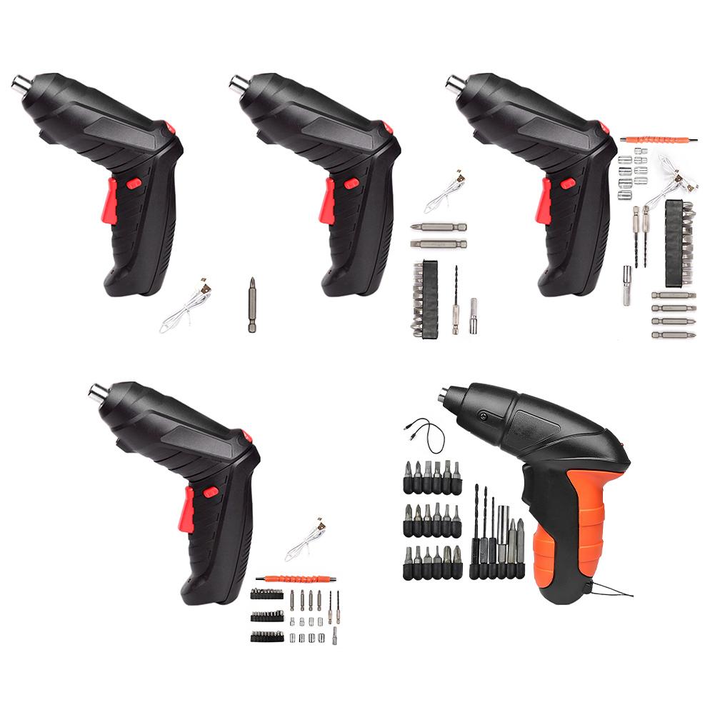 4v Electric Screwdriver Set Powerful Impact Screwdriver Drill 250r/min Lithium Battery Screwdriver 1800mah Rechargeable