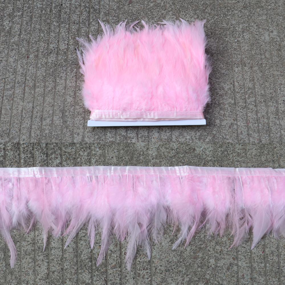 Feather5 10Meters Rooster Feather Trim 8-13CM Colored Chicken Feathers Ribbon  3-5" Saddle Pheasant Feathers Trim Fringe