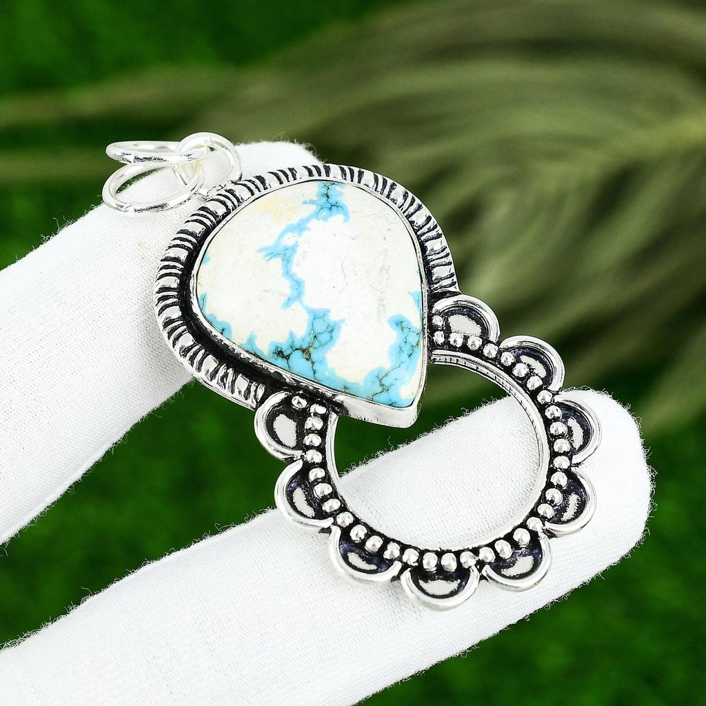 Mothers Day Deal Natural Tibetan Turquoise Pendant Jewelry 925 Sterling Silver