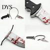 Funny Tricky Accessories Fake Knife Through Head Headband for Adult, PU Foam Horror Zombie Headpiece Headwear Prop, Halloween Costume Accessory Party