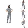 Japanese Anime Striped Prisoner Costume For Cosplay And Stage Performance
