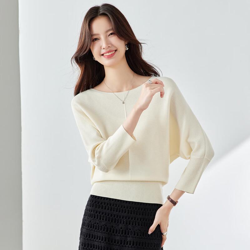 Women's Loose Batwing Sleeve 3/4 Sleeve Knit Top