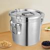 12L 304 Stainless Steel Cereal Container Metal Kitchen Rice Oil Storage Bucket For Storing Dry/Wet Foods Such As Rice, Flour