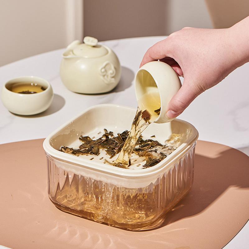 

Small Trash Can Tea Dregs Drainage Bin Compact Tiny Paper Waste Bin For Bedroom Desk Dorm Nursery Restroom Counter Dining Room прозрачный