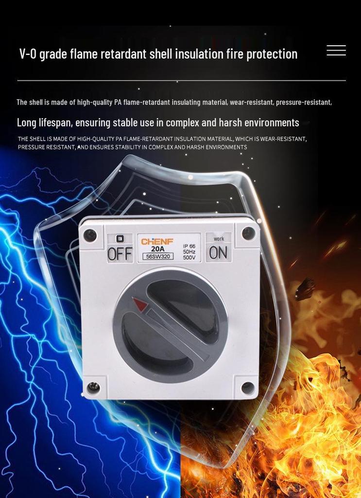 Australian Outdoor Waterproof Single-Phase/Three-Phase Knife Switch - Load Disconnection On-Off Rotary Switch