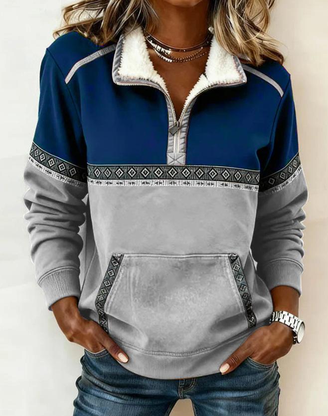 Spring And Autumn New Men'S Long Sleeve Half Zipper Printed Casual Fashion Trend Jacket