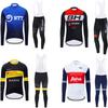 Mens Breathable Cycling Jersey Set With Bib Shorts Long Sleeve Club Team Style Ride Wear