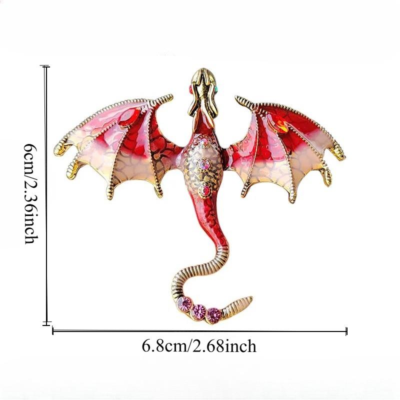 Mode Emaille Drachen Broschen für Männer Frauen Strass Fliegender Drache Kleidung Anzug Party Büro Brosche Anstecknadeln Schmuckzubehör